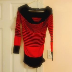 NWOT Hot pink and black striped sweater by Hooked Up
